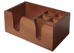 Wooden Bar Caddy - Walnut Effect