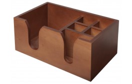 Wooden Bar Caddy - Walnut Effect