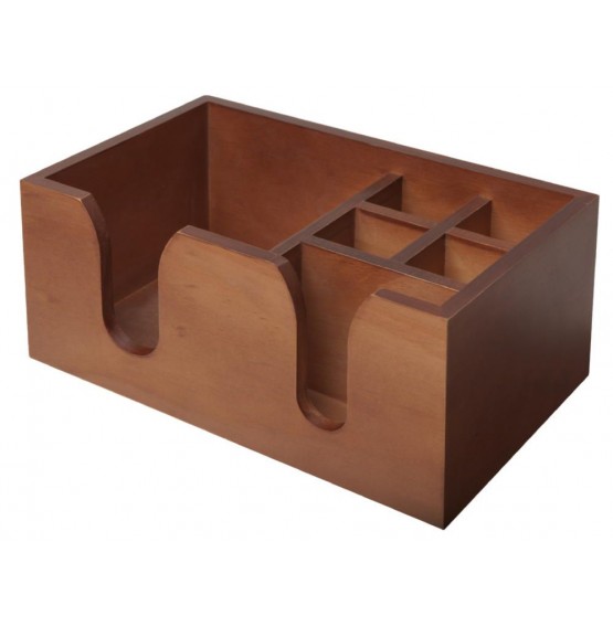 Wooden Bar Caddy - Walnut Effect