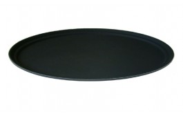 Oval Black Non Slip Tray
