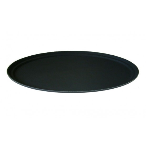 Oval Black Non Slip Tray