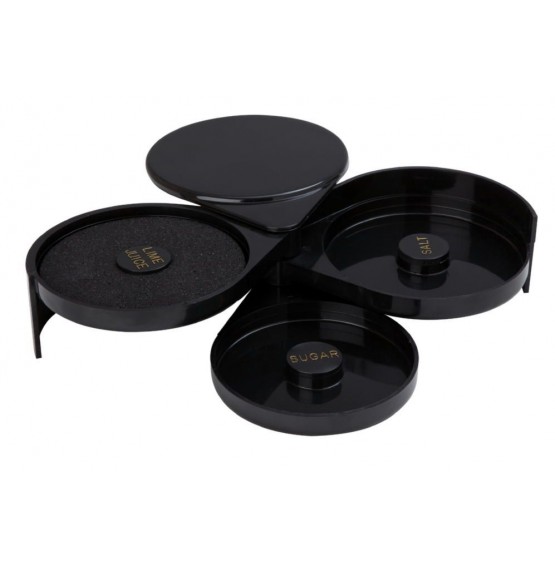 Glass Rimmer 3 Tier Black