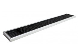 Black Rubber Bar Mat with S/Steel Trim