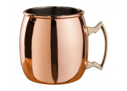 Mezclar Curved Moscow Mule Mug Copper Plated - Brass Handle