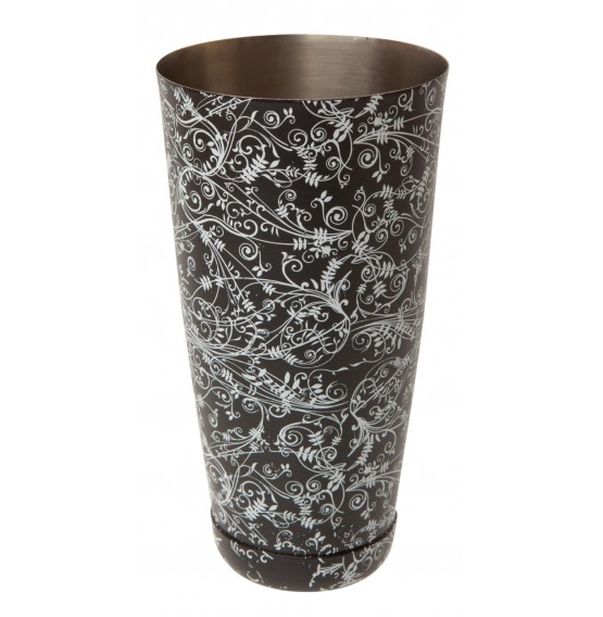 Mezclar Boston Can Black Floral Design