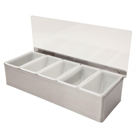 Condiment Holder 5 Compartment x 1 Pint
