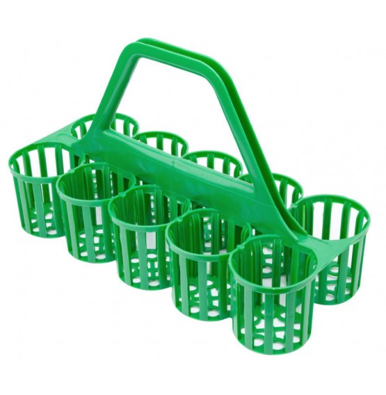 Glass / Bottle Carrier 10 Pockets Green