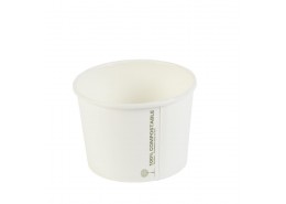 White Compostable Soup Container