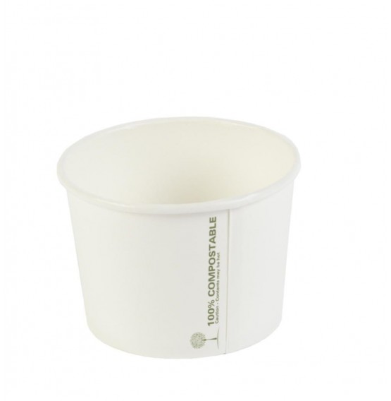 White Compostable Soup Container