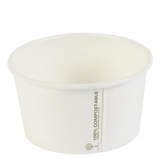 White Compostable Soup Container
