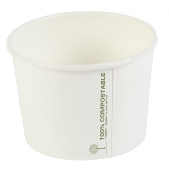 White Compostable Soup Container