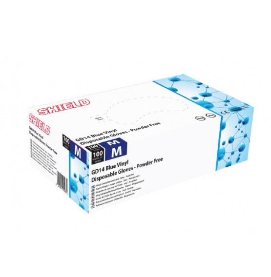 Blue Vinyl Powder Free Gloves