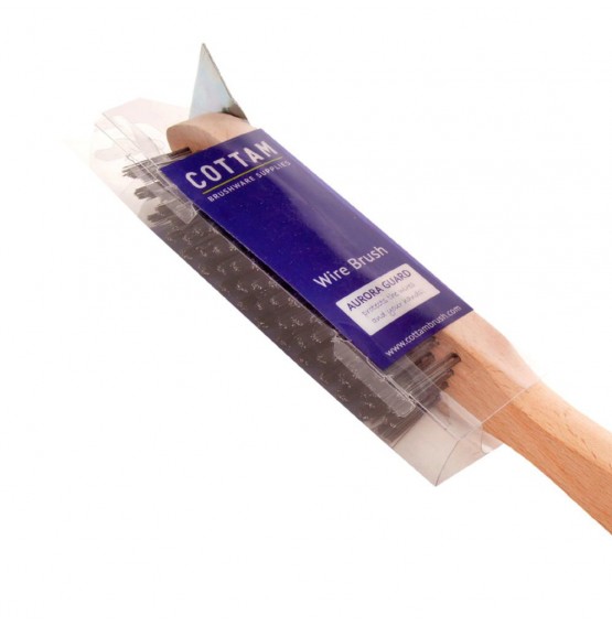 Heavy Duty 4 row Wire Brush Wooden Handle CW Scraper