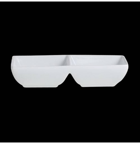 Varick Cafe Porcelain Double Well Rectangle Tray