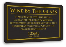 Wine By the Glass 125ml Sign