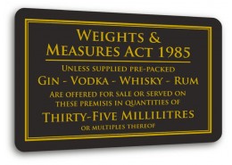 Weights & Measures Act 35ml Sign