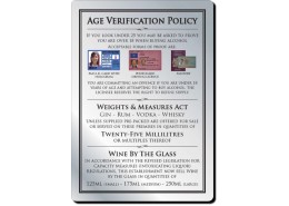 Age Verification Sign Brushed Silver