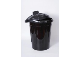 Black Dustbin Shiny & Grooved 80 Litre