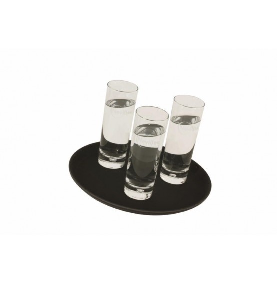 Black Round Tread Tray