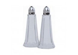 Glass Lighthouse Salt Shaker with Silver Top
