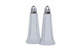 Glass Lighthouse Salt Shaker with Silver Top