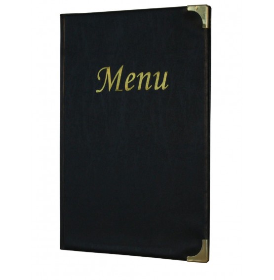 A4 Menu Holder Black 8 Pages