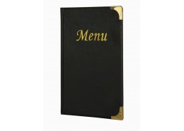 Menu Holder A5 Black 8 Pages