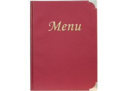 A5 Menu Holder Wine Red 8 Pages
