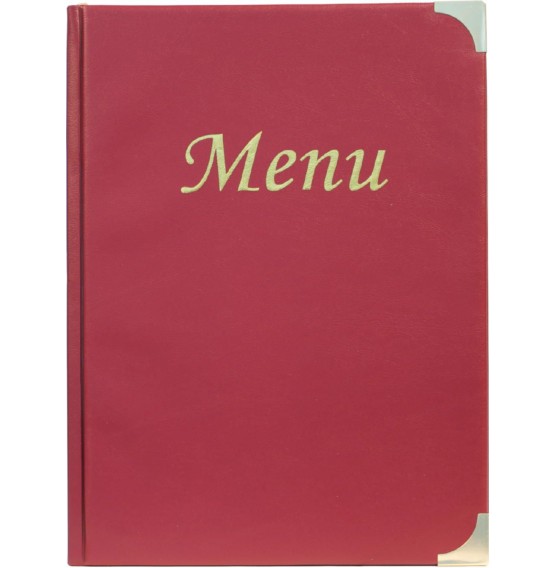 A5 Menu Holder Wine Red 8 Pages