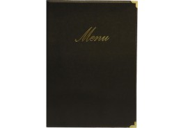 Classic A4 Menu Holder Black 4 Pages