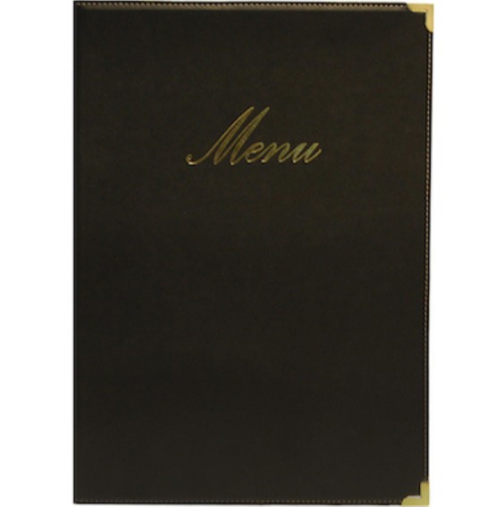 Classic A4 Menu Holder Black 4 Pages
