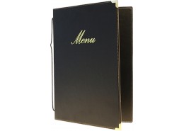 Classic A5 Menu Holder Black 4 Pages