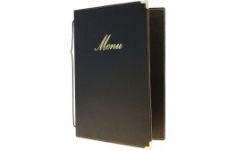 Classic A5 Menu Holder Black 4 Pages