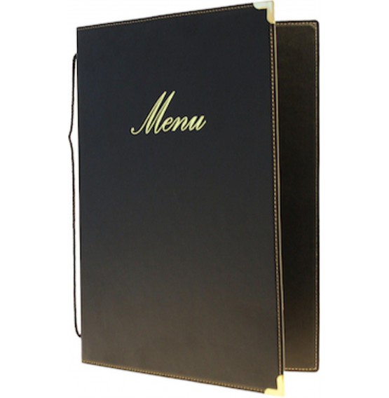 Classic A5 Menu Holder Black 4 Pages