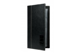 Contemporary Long Menu Holder Black 4 Pages