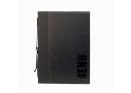 Contemporary A4 Menu Holder Black 4 Pages