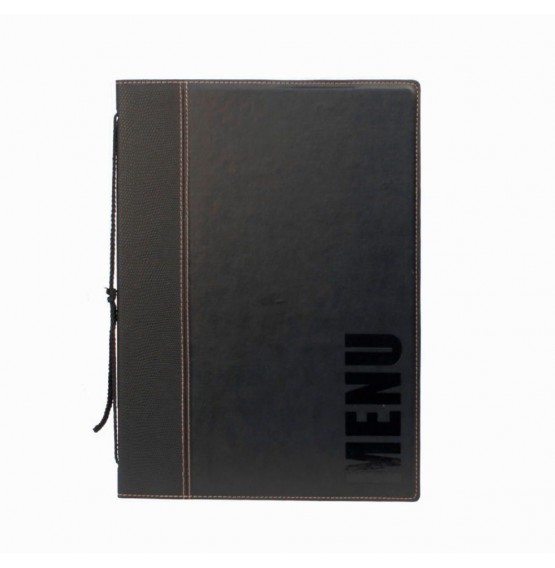 Contemporary A4 Menu Holder Black 4 Pages