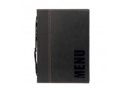 Contemporary A5 Menu Holder Black 4 Pages