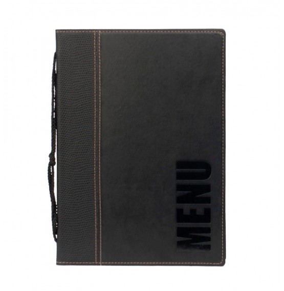 Contemporary A5 Menu Holder Black 4 Pages