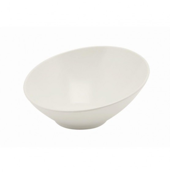 White Melamine Slanted Buffet Bowl