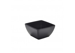 Black Melamine Curved Square Bowl