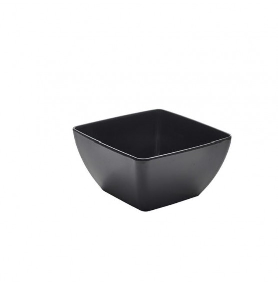 Black Melamine Curved Square Bowl