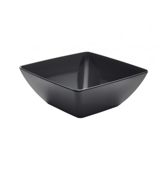 Black Melamine Curved Square Bowl