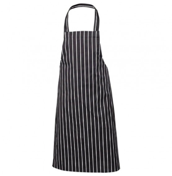 Navy Blue Butchers Stripe Bib Apron