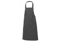 Black Butchers Stripe Bib Apron
