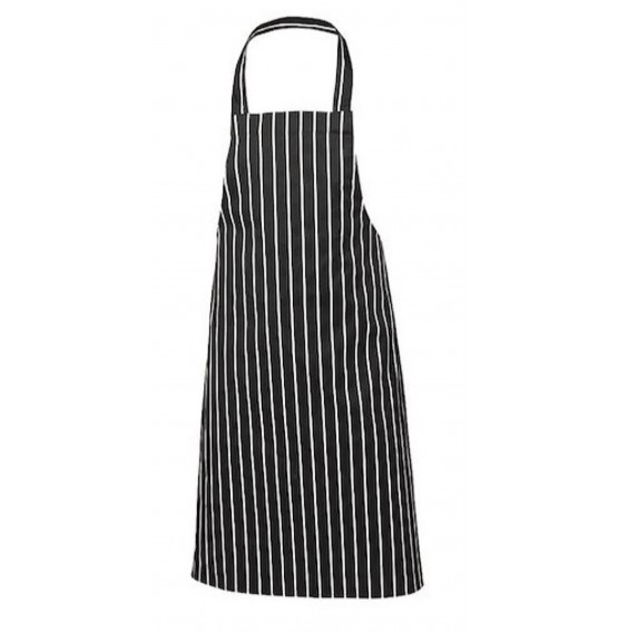 Black Butchers Stripe Bib Apron