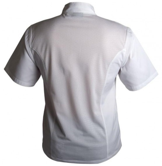 Coolback Press Stud Jacket (Short Sleeve) White