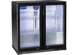 Double Hinged Door Bottle Cooler Black Finish