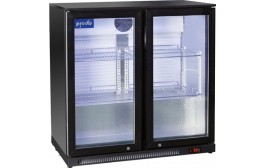 Double Hinged Door Bottle Cooler Black Finish