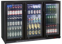 Triple Hinged Door Bottle Cooler Black Finish